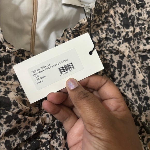 Sea New York - Gia Print Ruched Top NWT Sz 2 - Picture 7 of 8